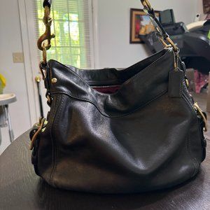 Vintage Coach Black Carly Leather Hobo